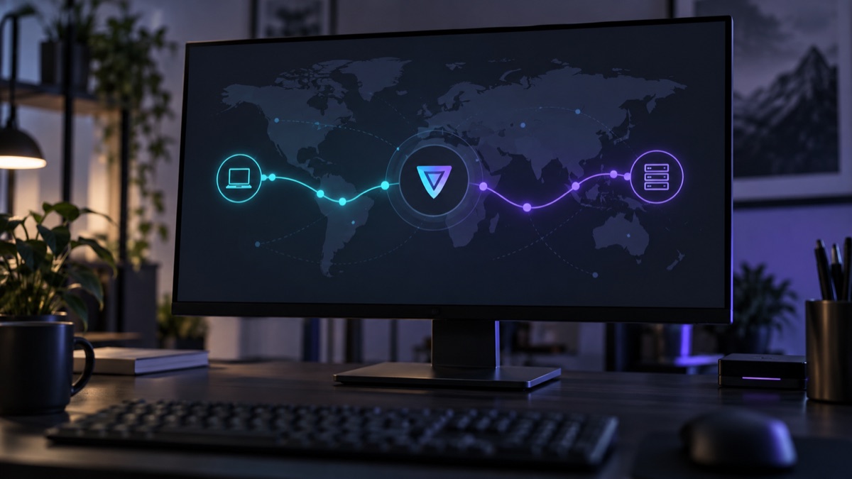网络路径与设备设置的抽象主题示意